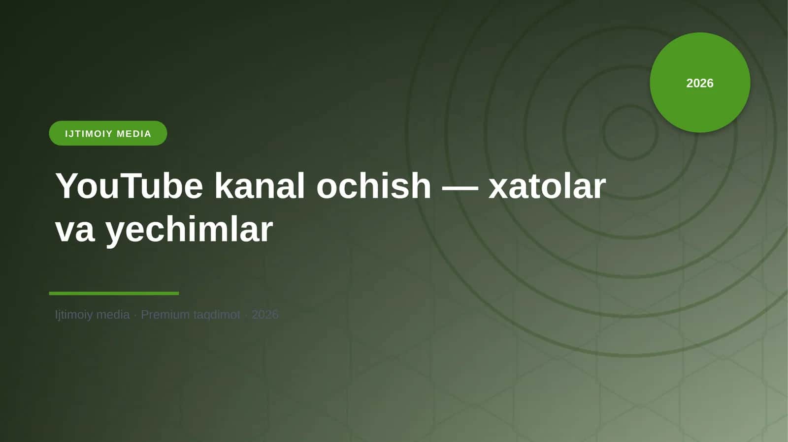 YouTube kanal ochish — xatolar va yechimlar 1