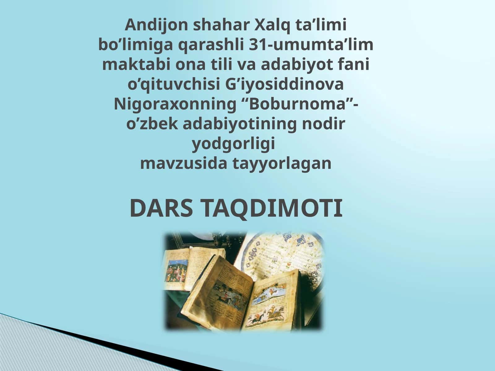 Boburnoma DARS TAQDIMOTI 1