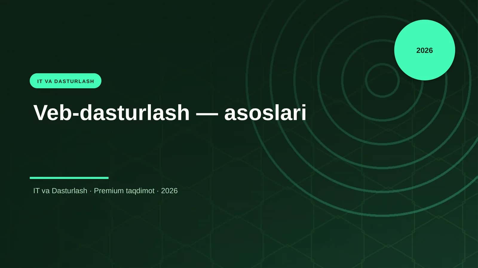 Veb-dasturlash — asoslari 1