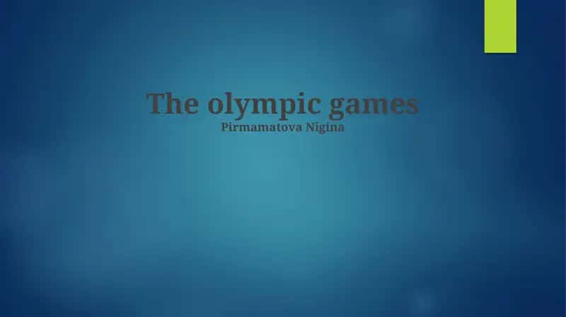 The Olympic Games 1