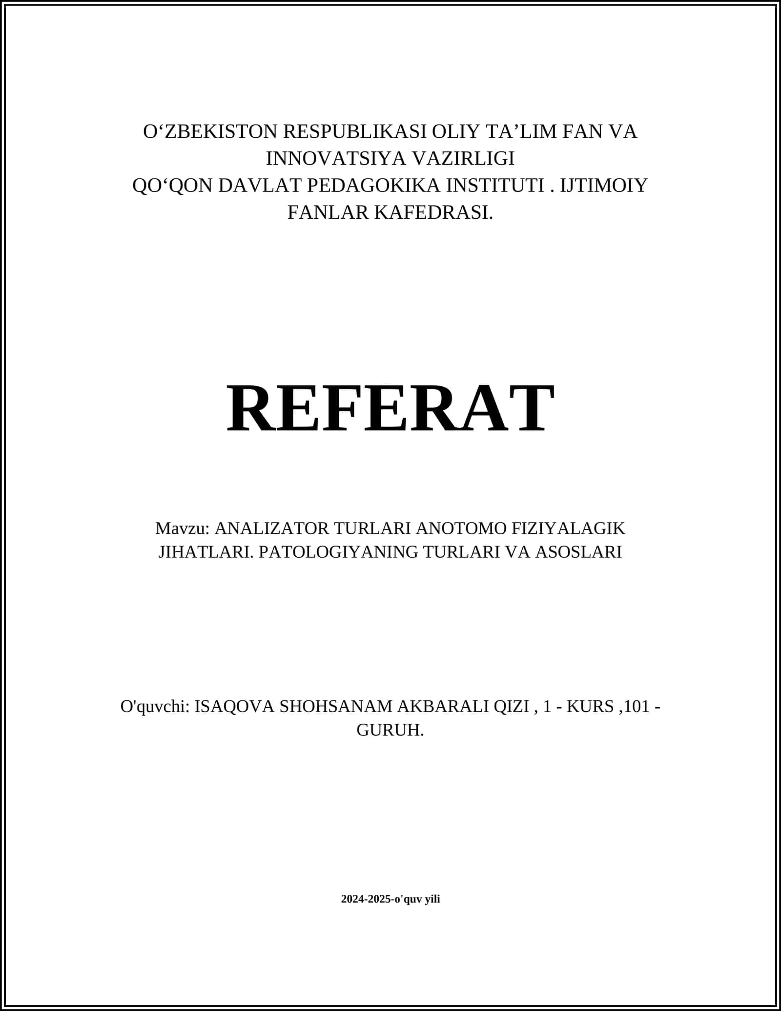 Ko'rish analizatori 1