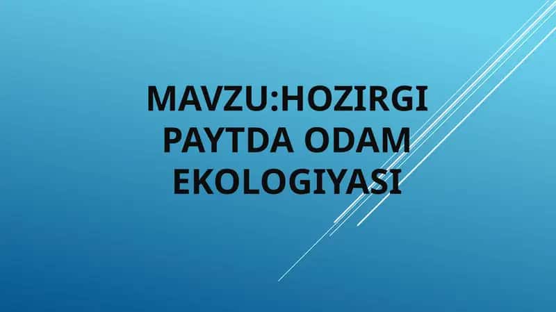 Odam Ekologiyasi 1