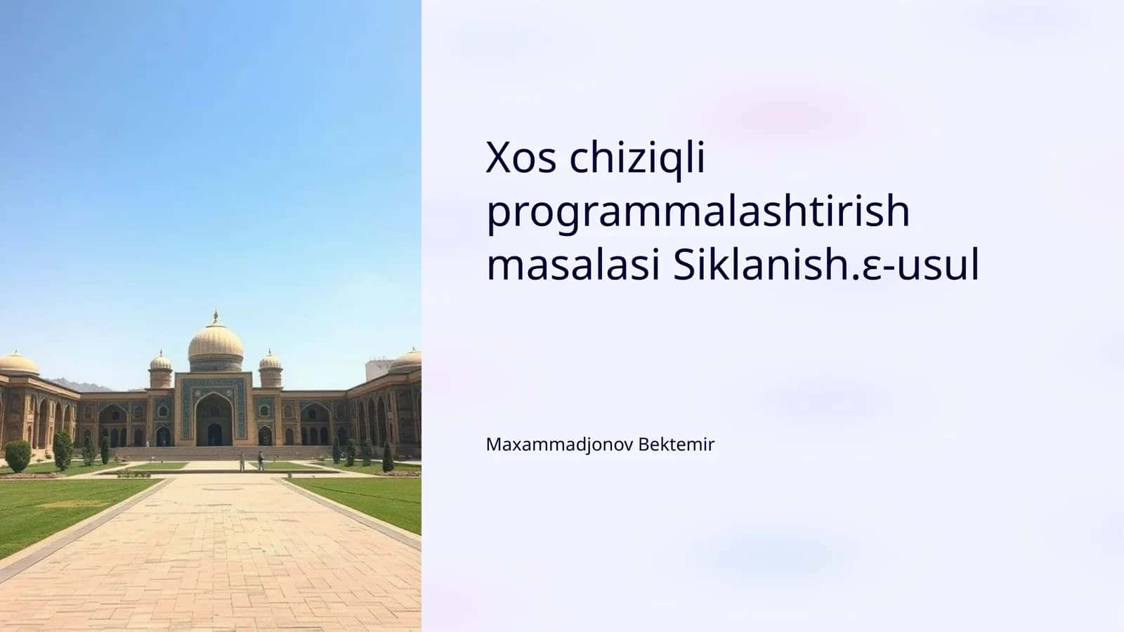 Xos chiziqli programmalashtirish 1