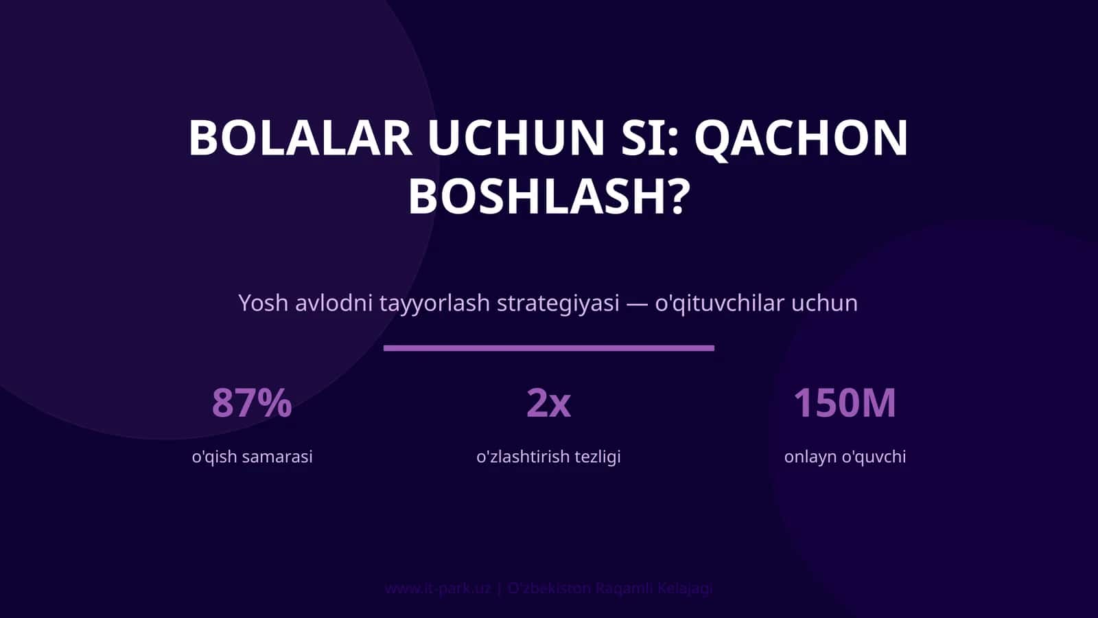 BOLALAR UCHUN SI: QACHON BOSHLASH? 1