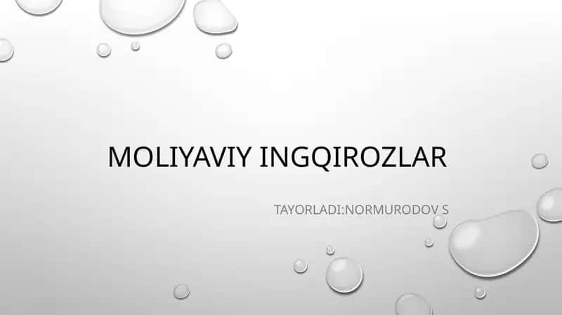 Moliyaviy ingqirozlar 1