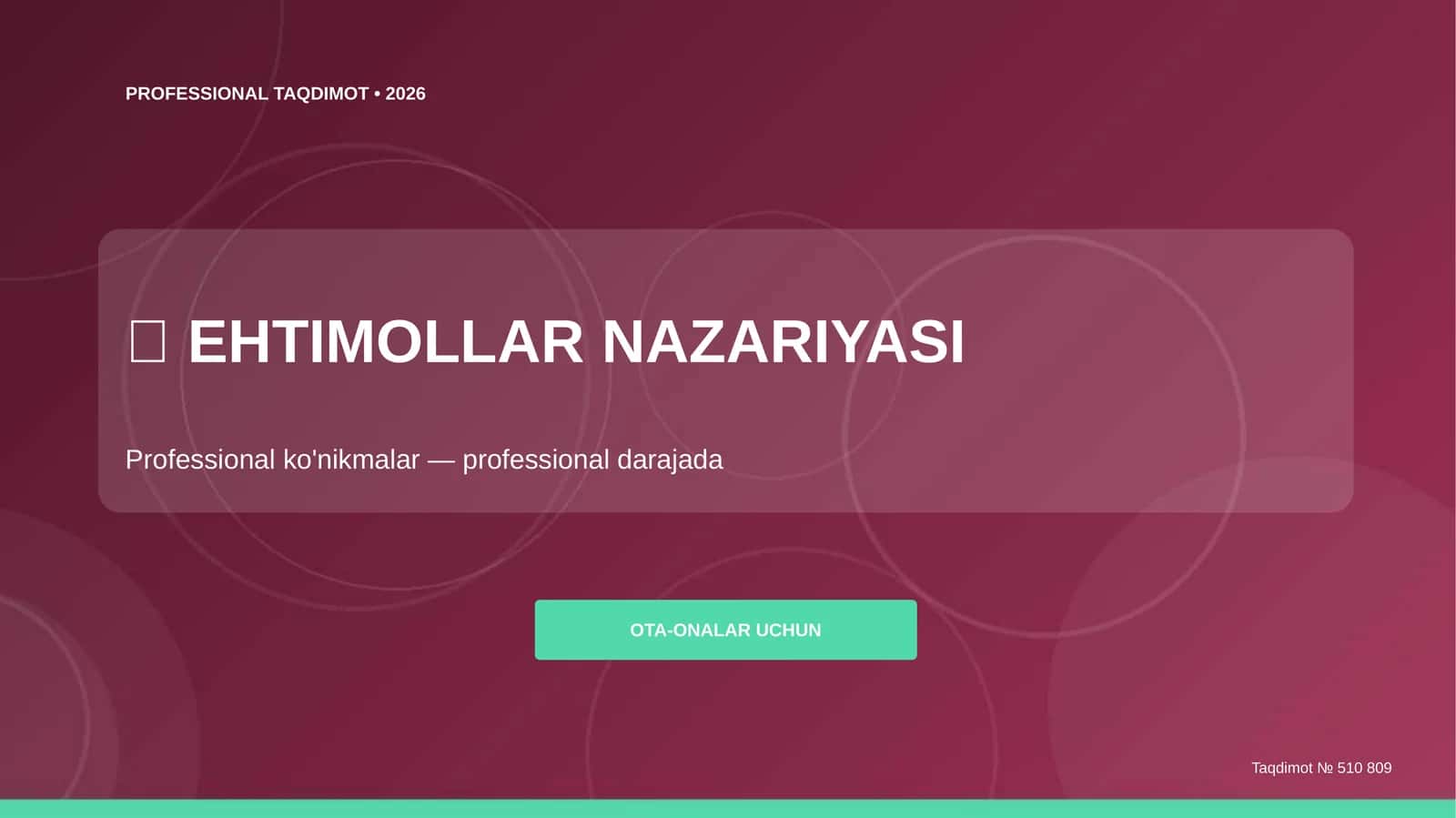 EHTIMOLLAR NAZARIYASI 1