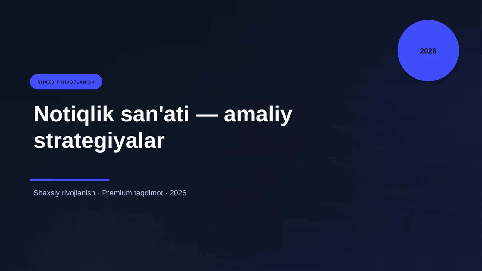 Notiqlik san'ati — amaliy strategiyalar 1