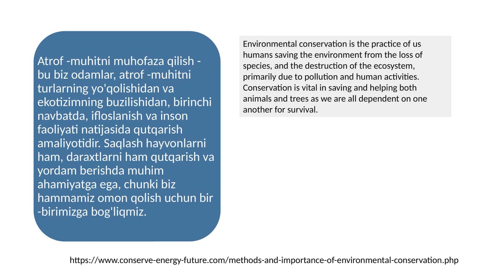 Environmental Conservation 1