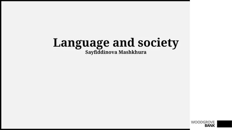 Language and society 1