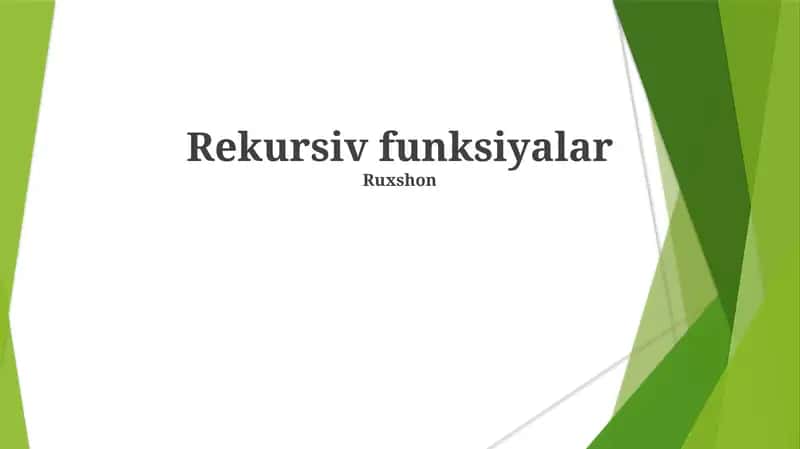 Rekursiv funksiyalar 1