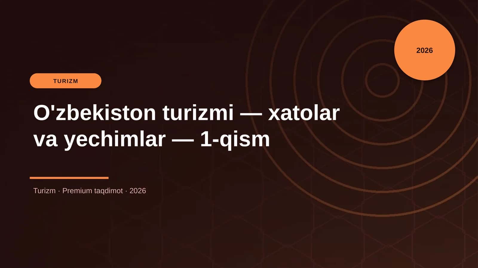 O'zbekiston turizmi - xatolar va yechimlar - 1-qism 1