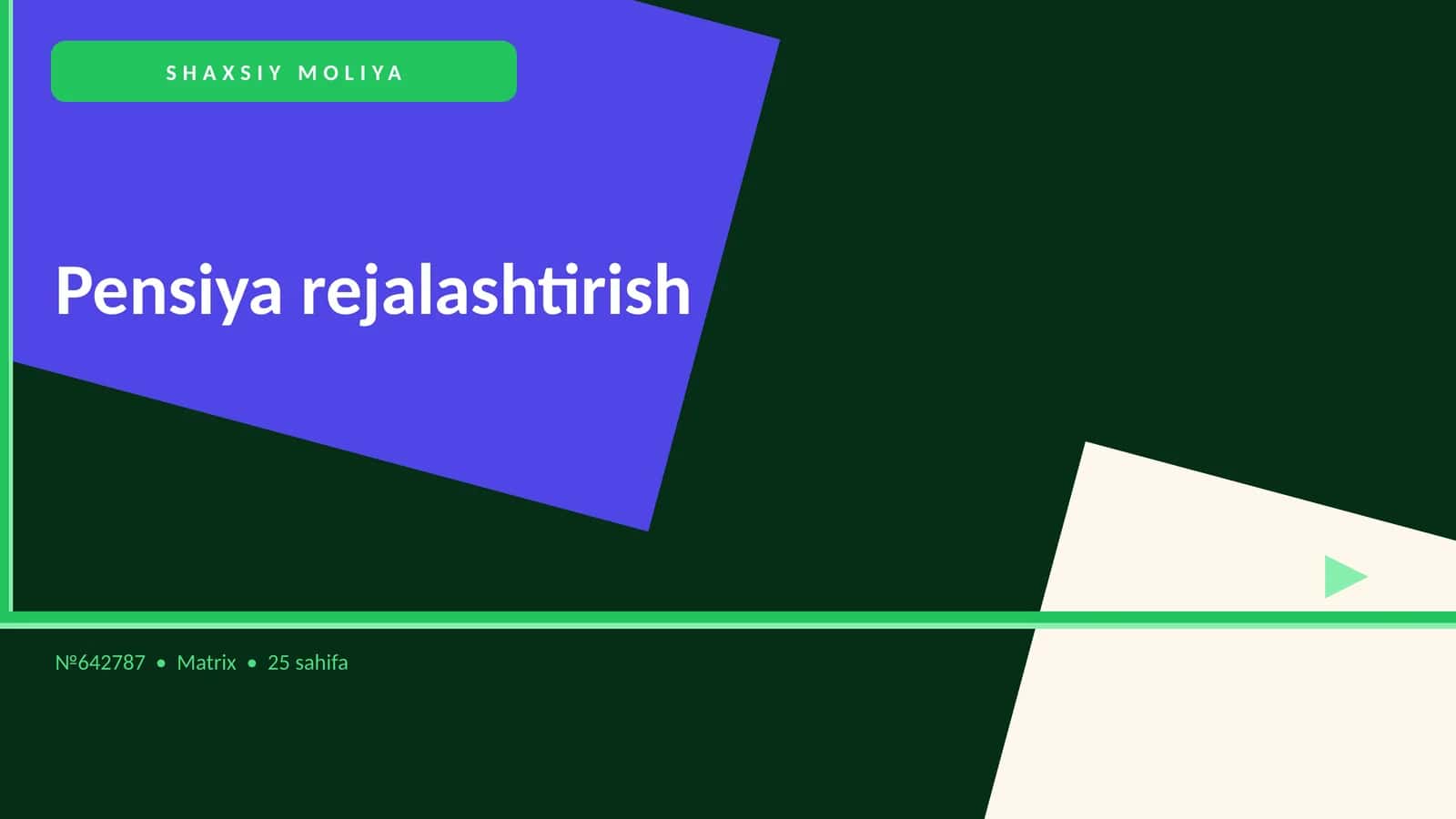 Pensiya rejalashtirish 1