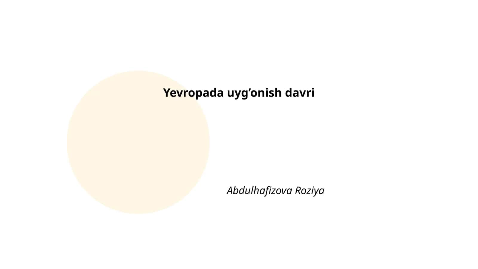 Yevropada uyg’onish davri 1
