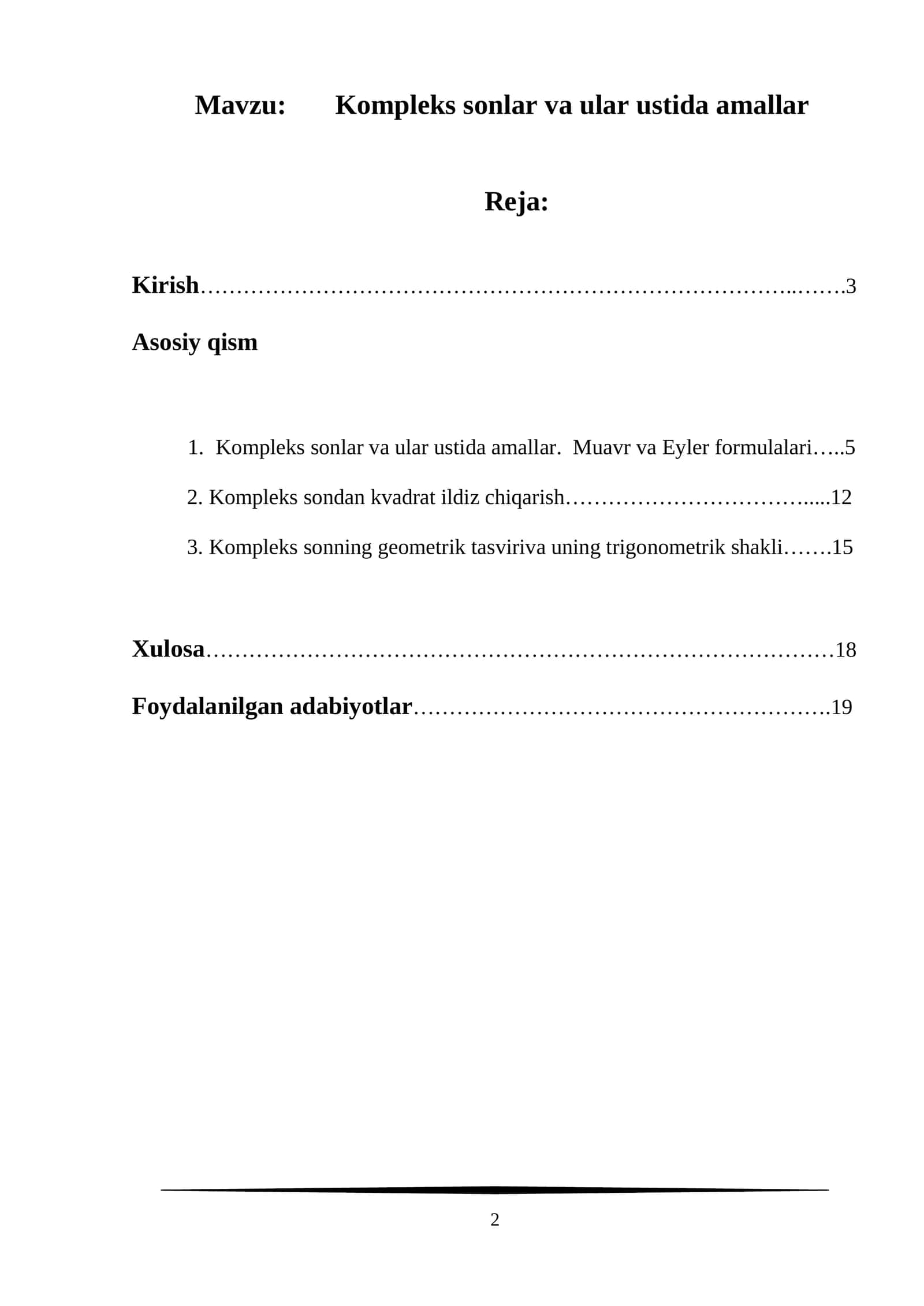 Kompleks sonlar va ular ustida amallar 1