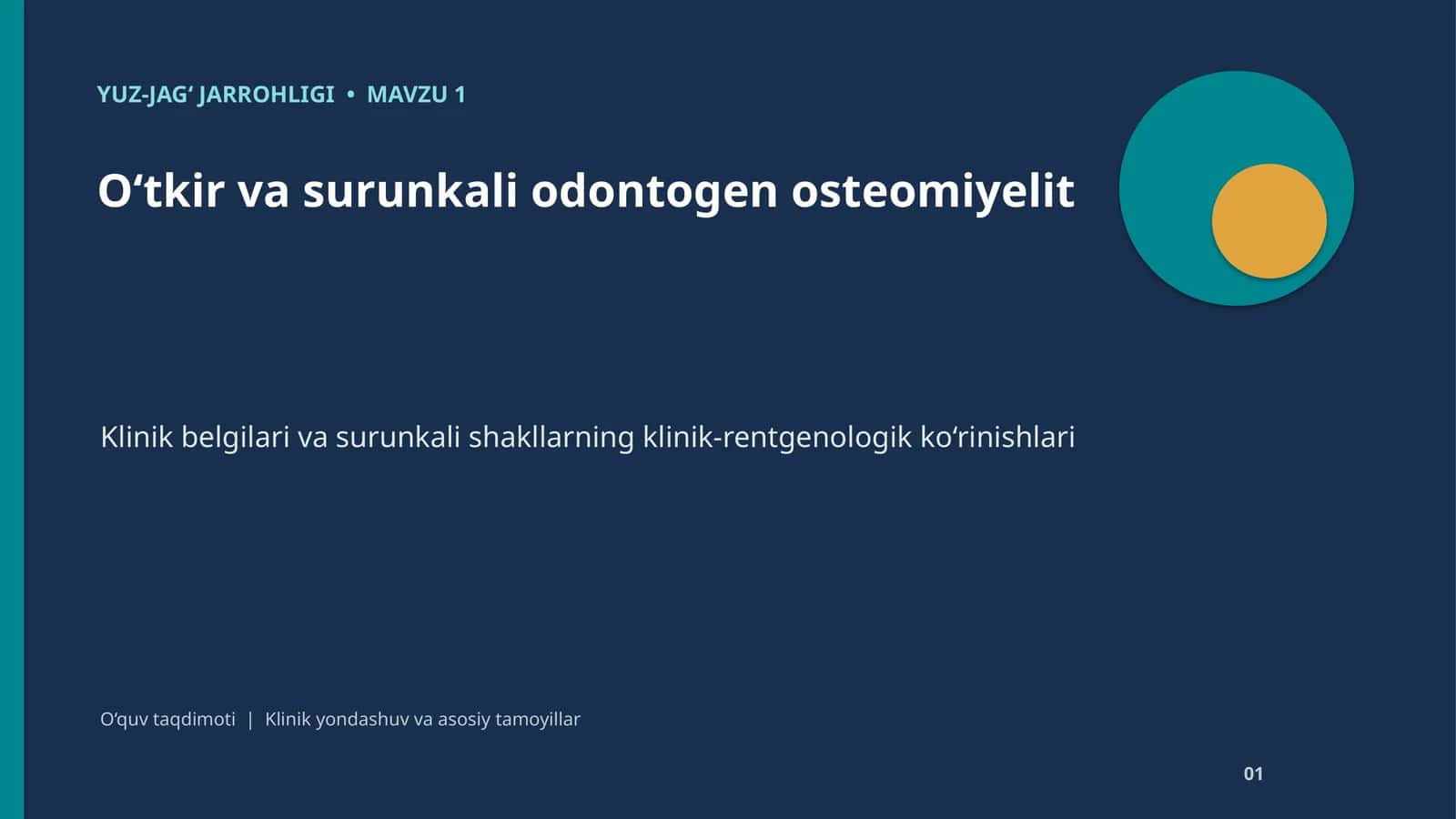 Oʻtkir va surunkali odontogen osteomiyelit 1