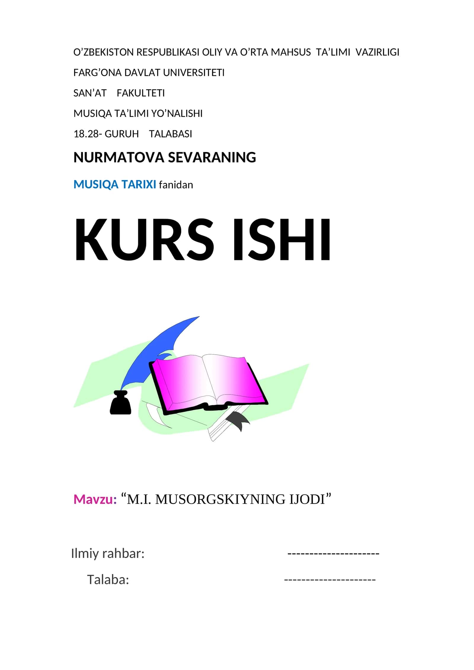 "M.I. MUSORGSKIYNING IJODI" 1