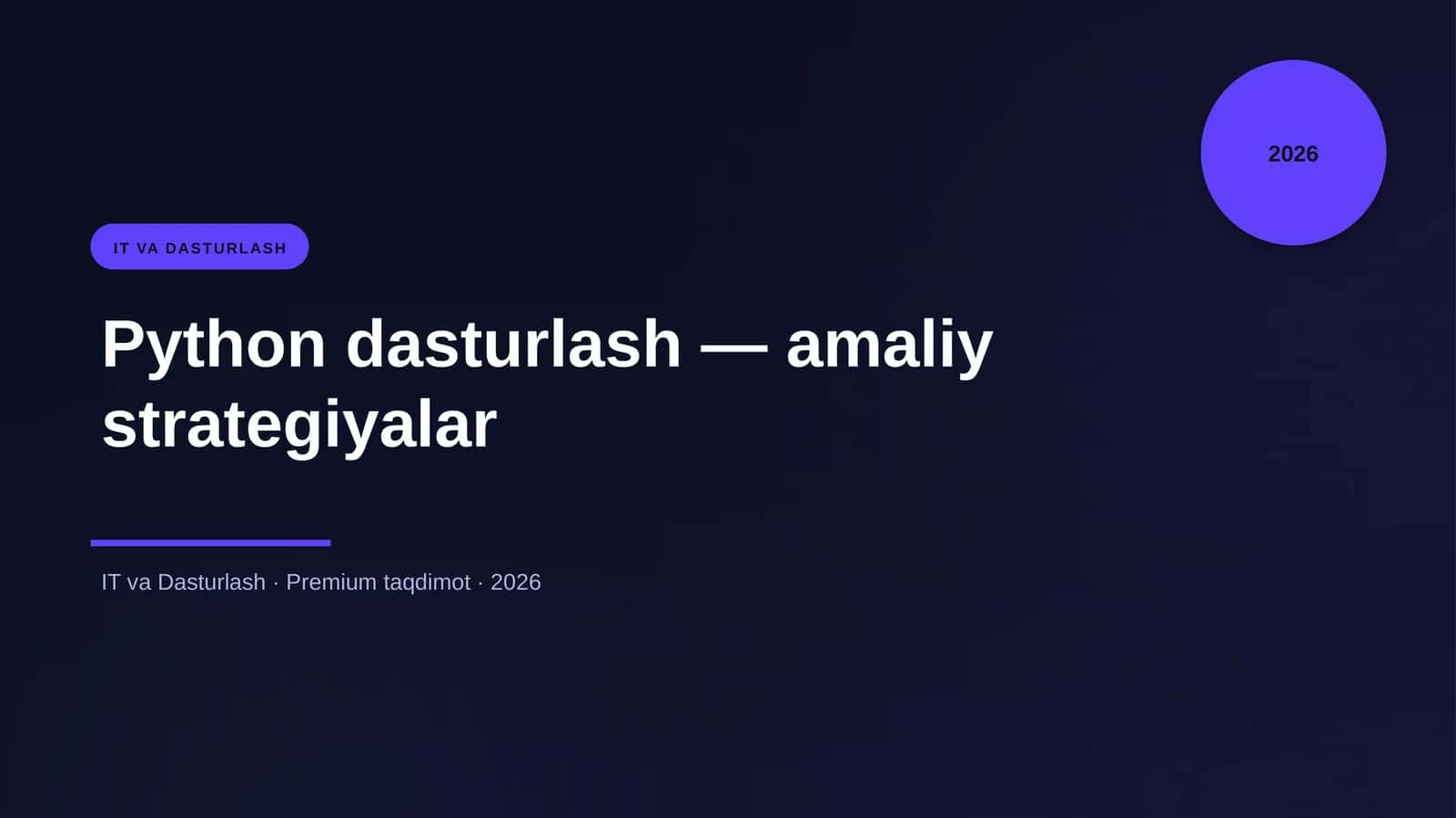 Python dasturlash — amaliy strategiyalar 1