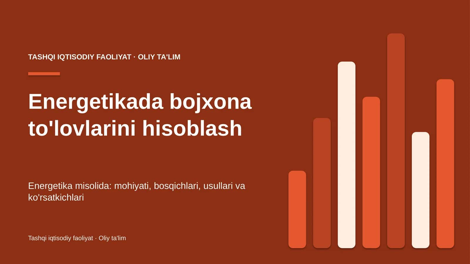 Energetikada bojxona to'lovlarini hisoblash 1