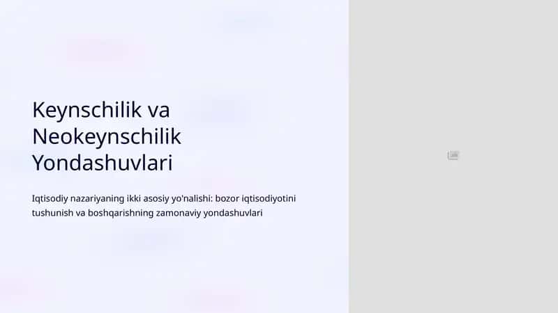 Keynschilik va Neokeynschilik Yondashuvlari 1