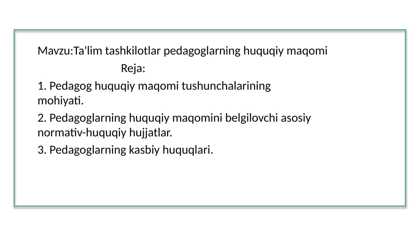 Pedagogika boʻyicha slayd 1