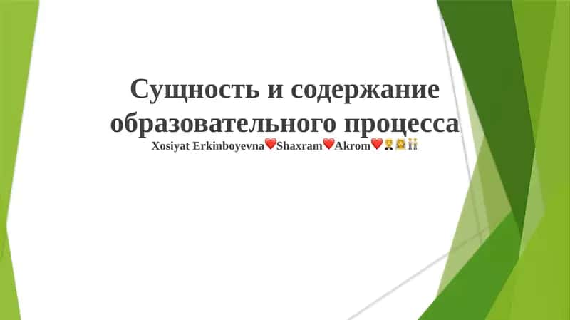 Сущность и содержание образовательного процесса 1