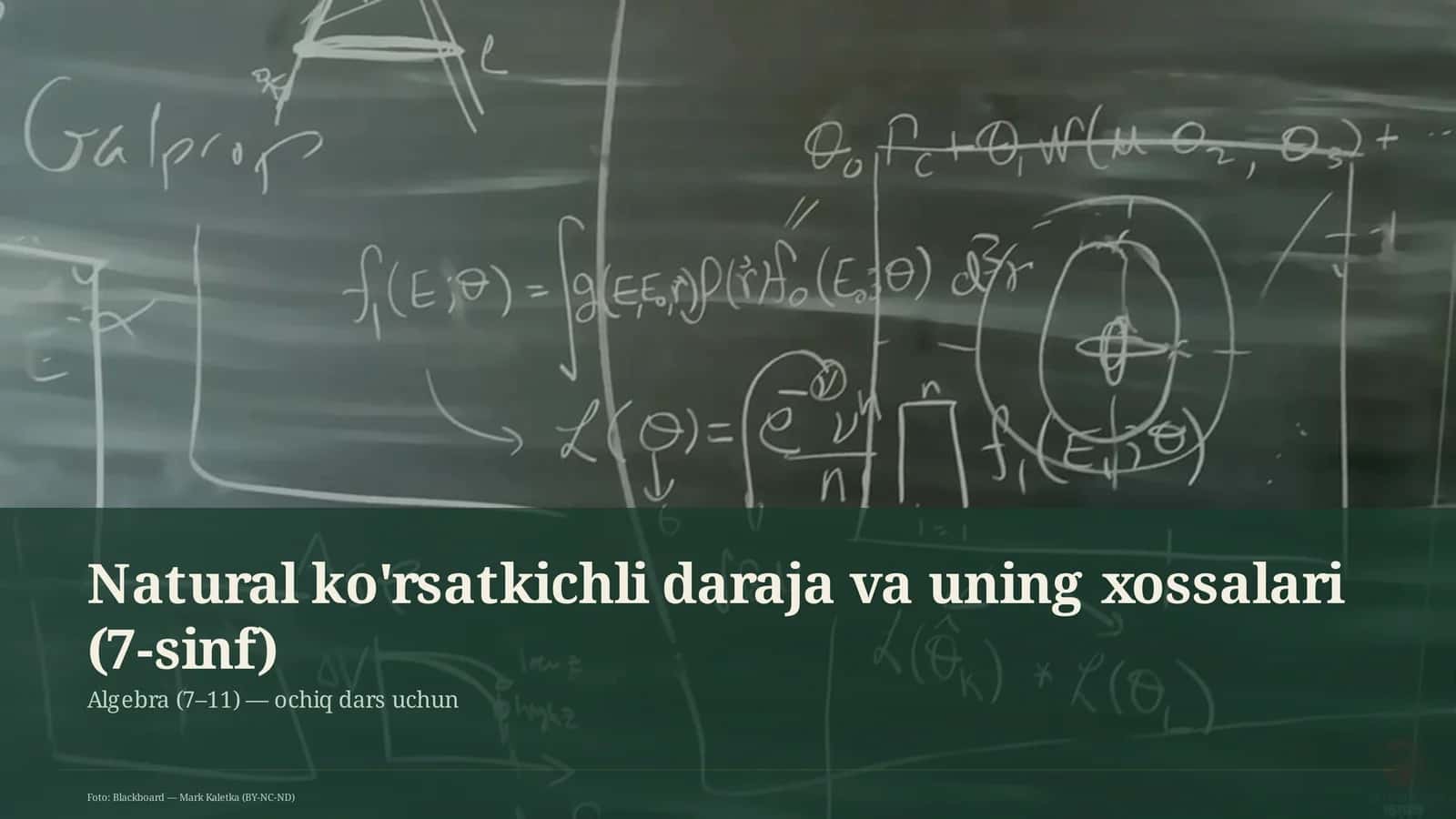 Algebra (7–11) — ochiq dars uchun 1