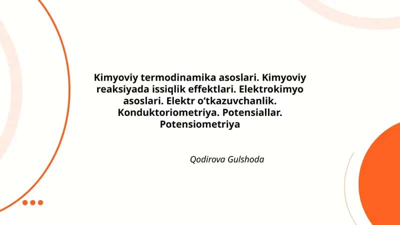 Kimyoviy termodinamika asoslari 1