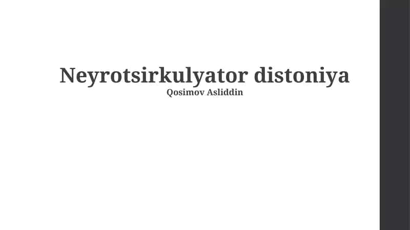 Neyrotsirkulyator distoniya 1