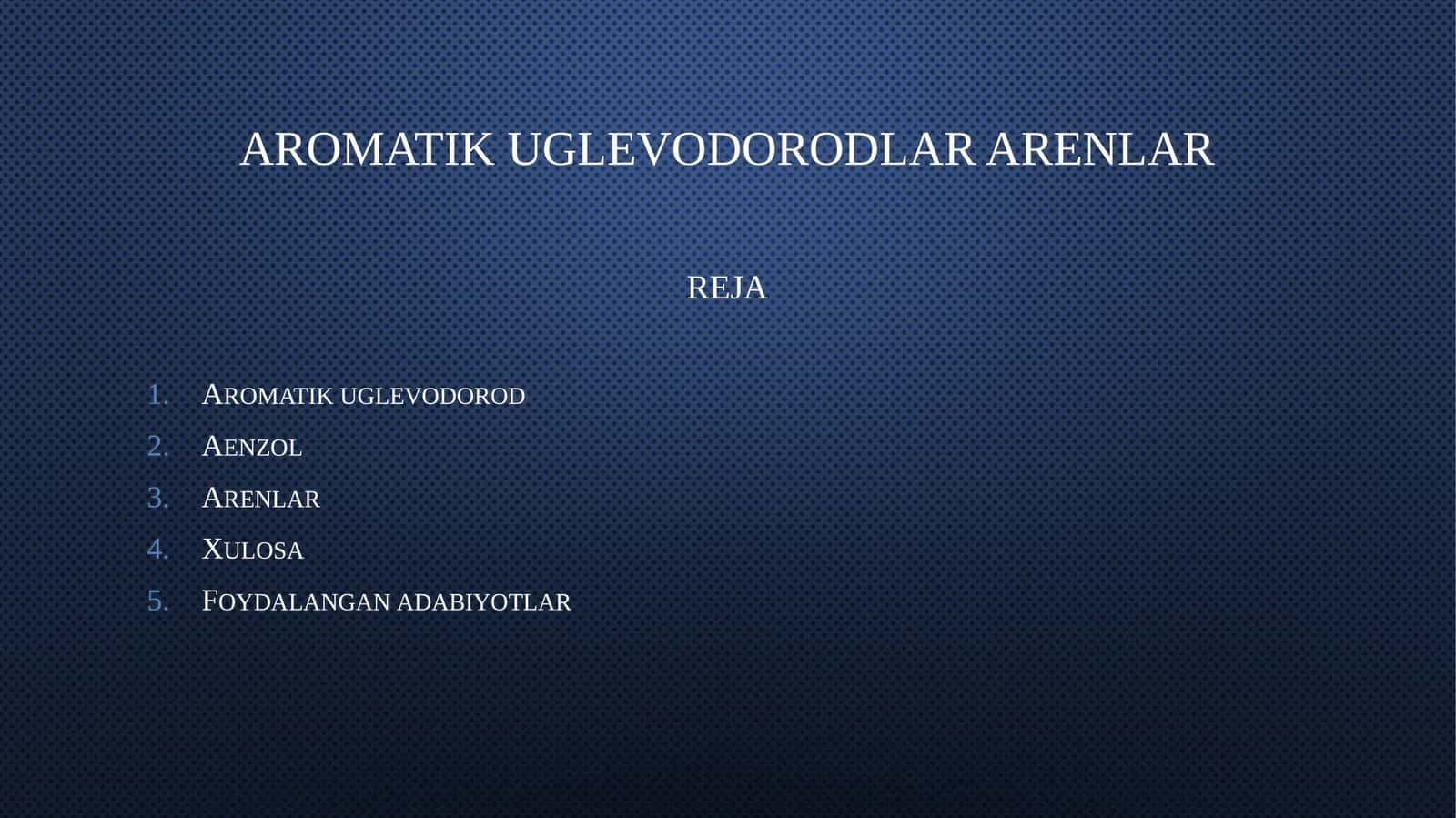 Aromatik uglevodorodlar arenlar 1