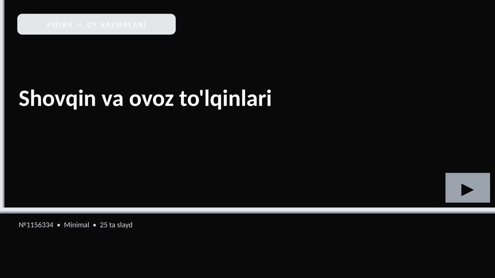 FIZIKA — UY VAZIFALARI 1
