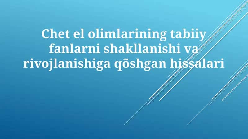 Markaziy Osiyoda Tabiiy Fanlar 1