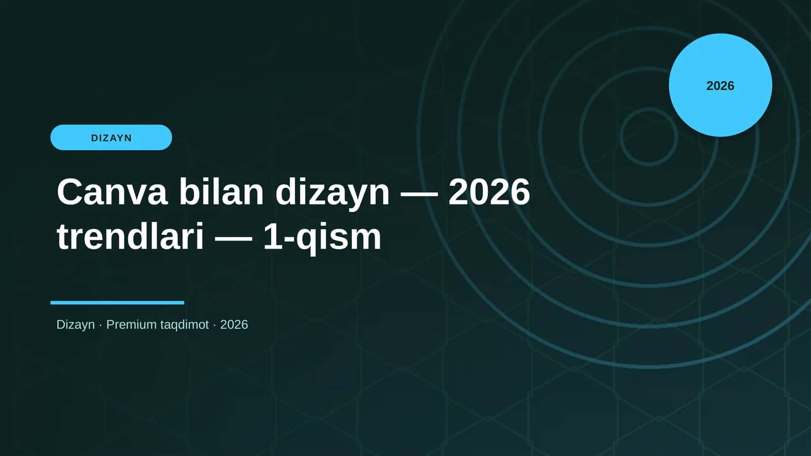Canva bilan dizayn — 2026 trendlari — 1-qism 1