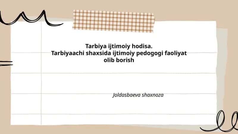Tarbiya Ijtimoiy Hodisa 1