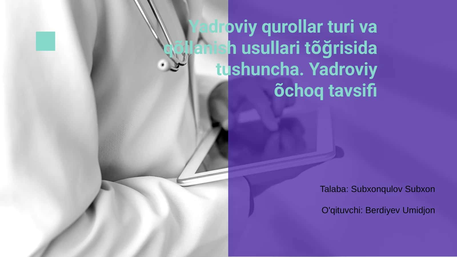 Yadroviy qurollar turi va qõllanish usullari 1