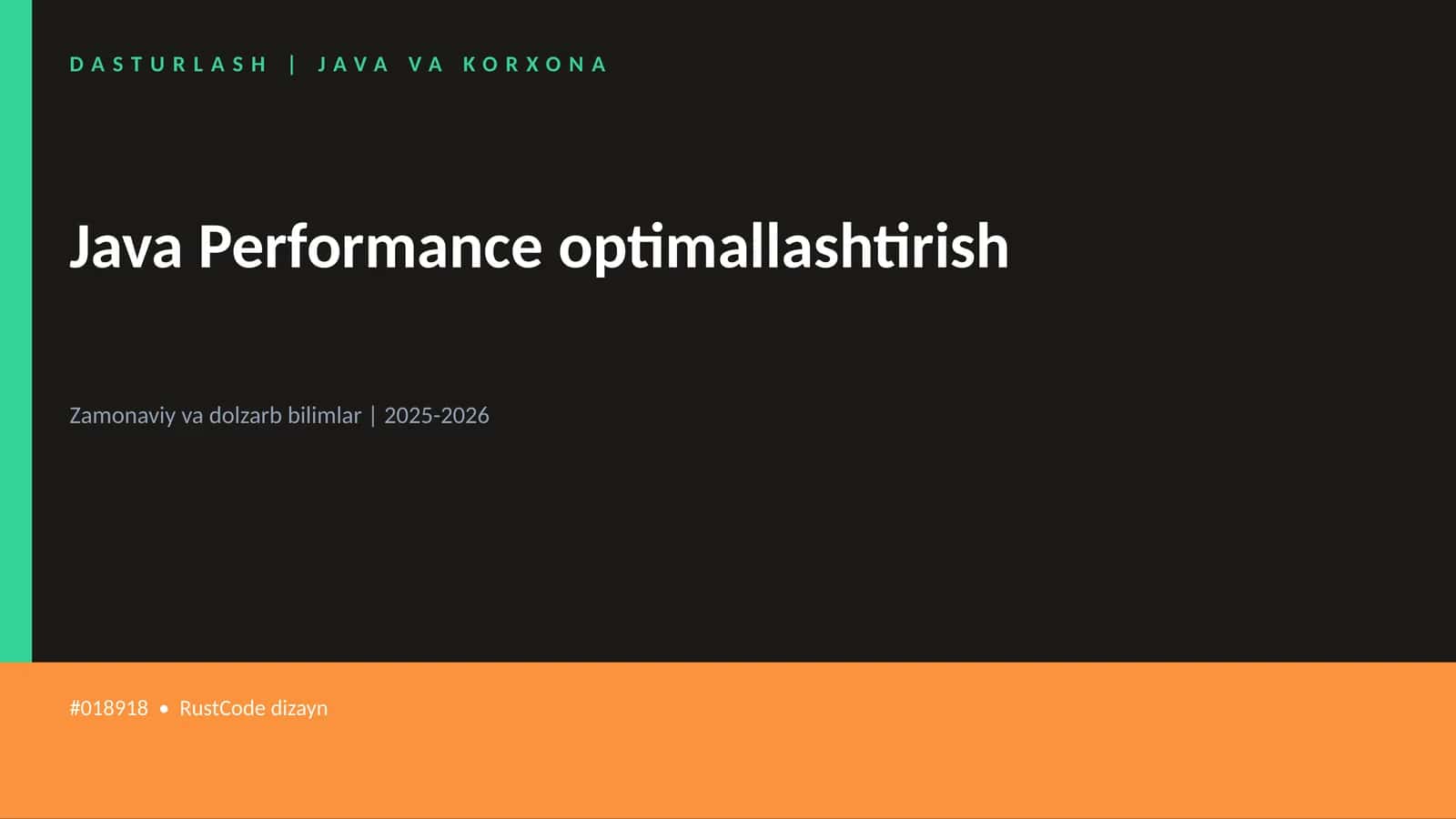 Java Performance optimallashtirish 1
