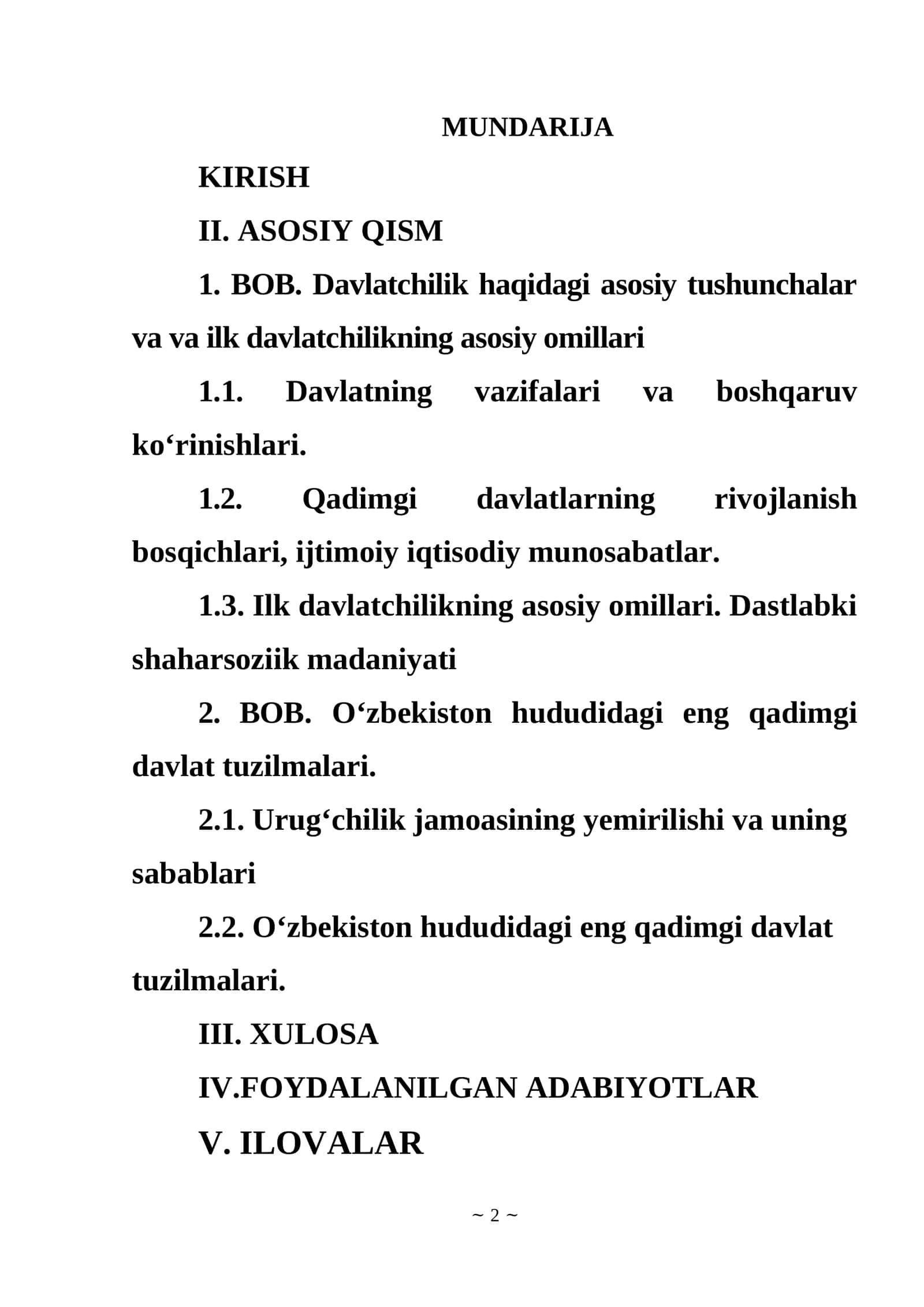 O'zbek xalqi davlatchiligi tarixi 1
