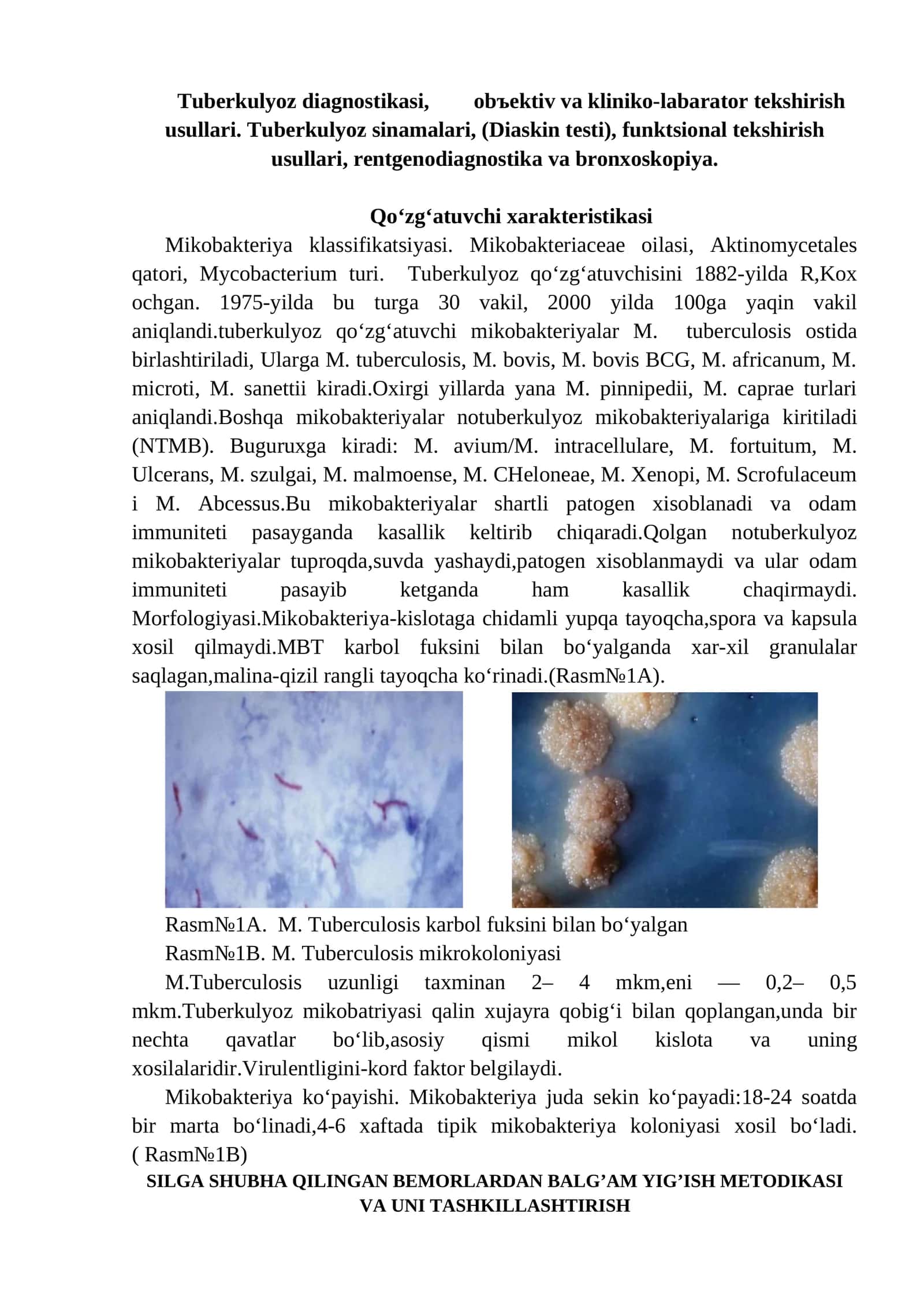 Tuberkulyoz diagnostikasi 1