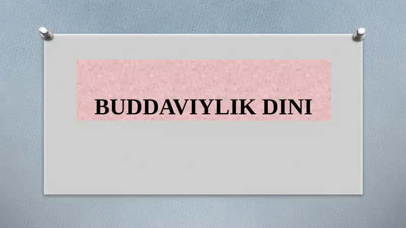 Buddaviylik Dini 1