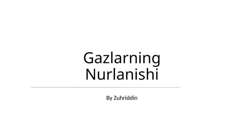 Gazlarning Nurlanishi 1