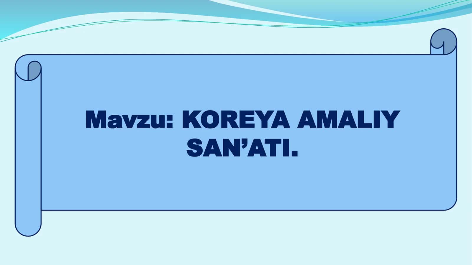 KOREYA AMALIY SAN’ATI 1