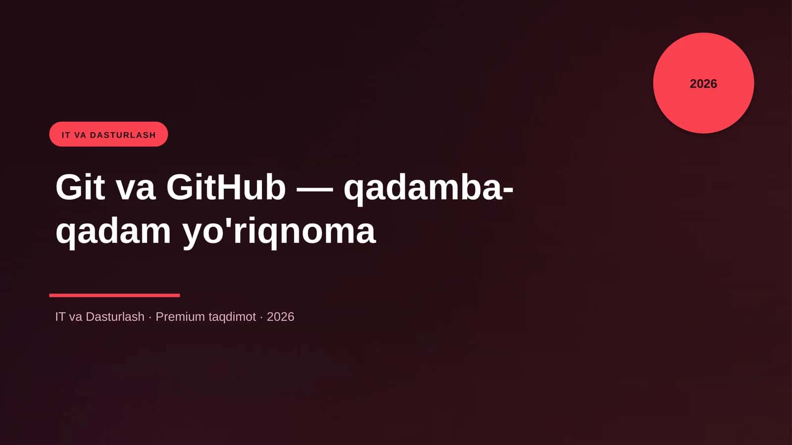 Git va GitHub — qadamba-qadam yo'riqnoma 1