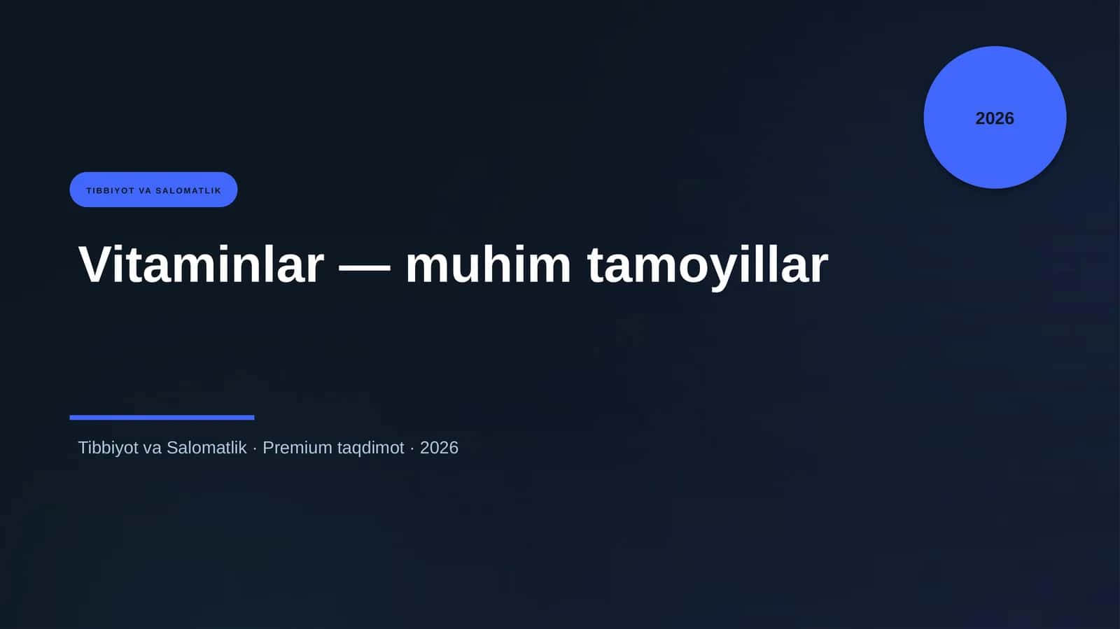 Vitaminlar — muhim tamoyillar 1