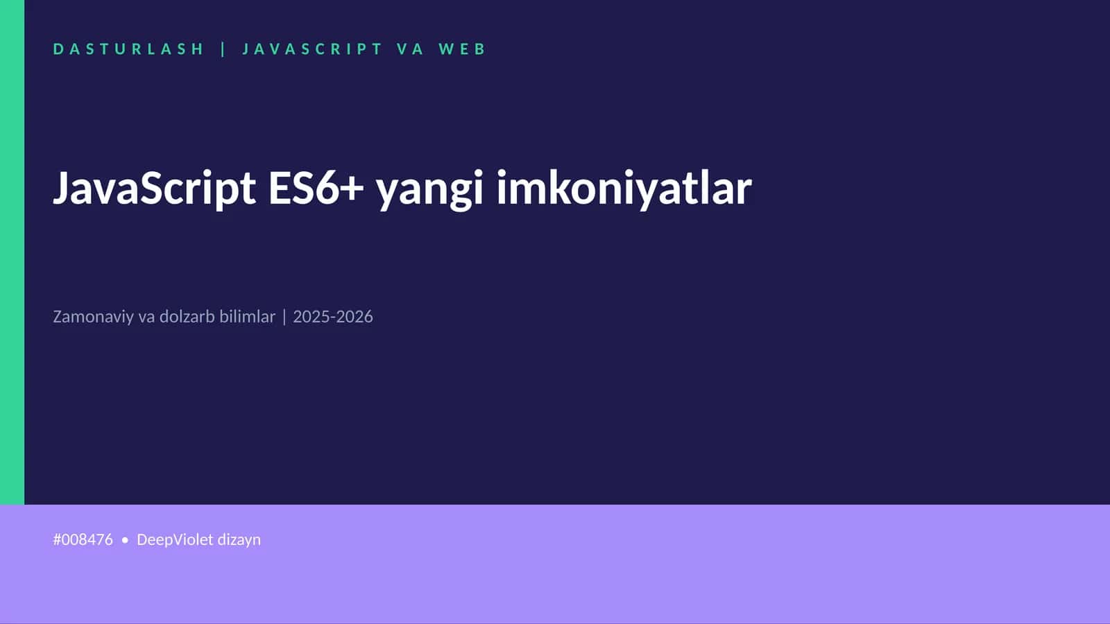 DASTURLASH | JAVASCRIPT VA WEB 1