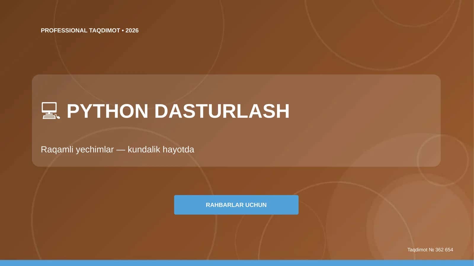 Python Dasturlash: Raqamli Yechimlar (Kundalik Hayotda) 1