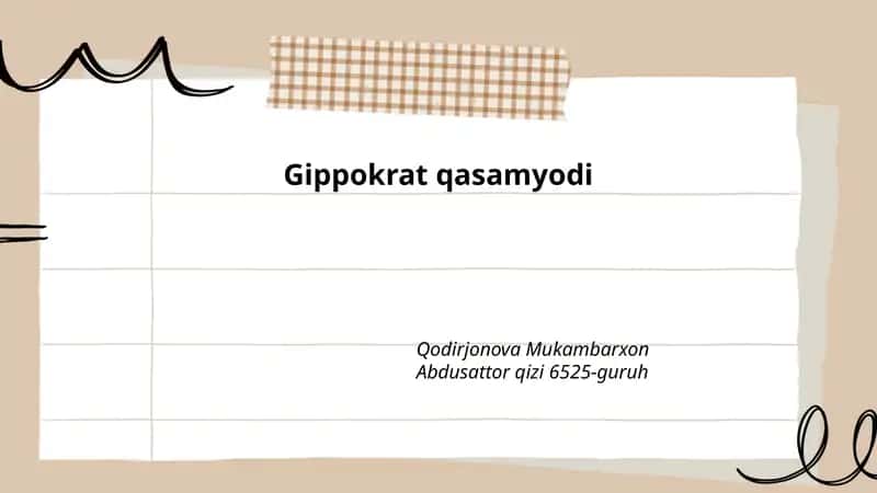 Gippokrat qasamyodi 1