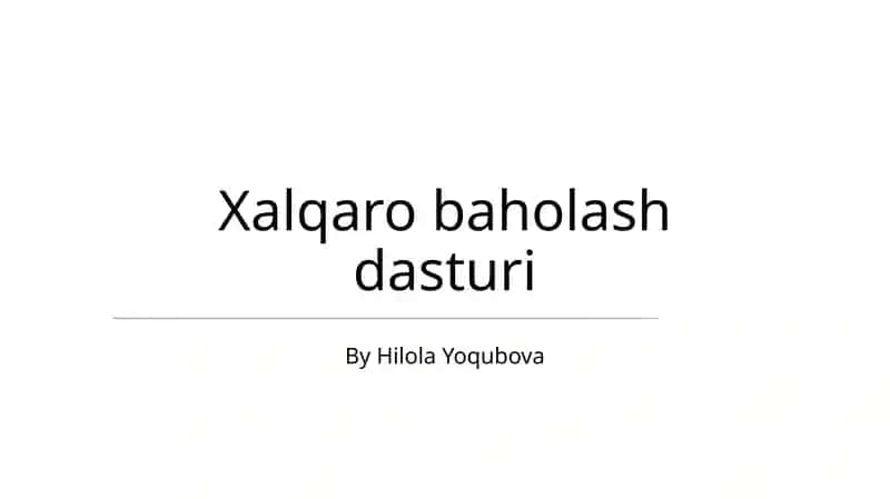 Xalqaro baholash dasturi