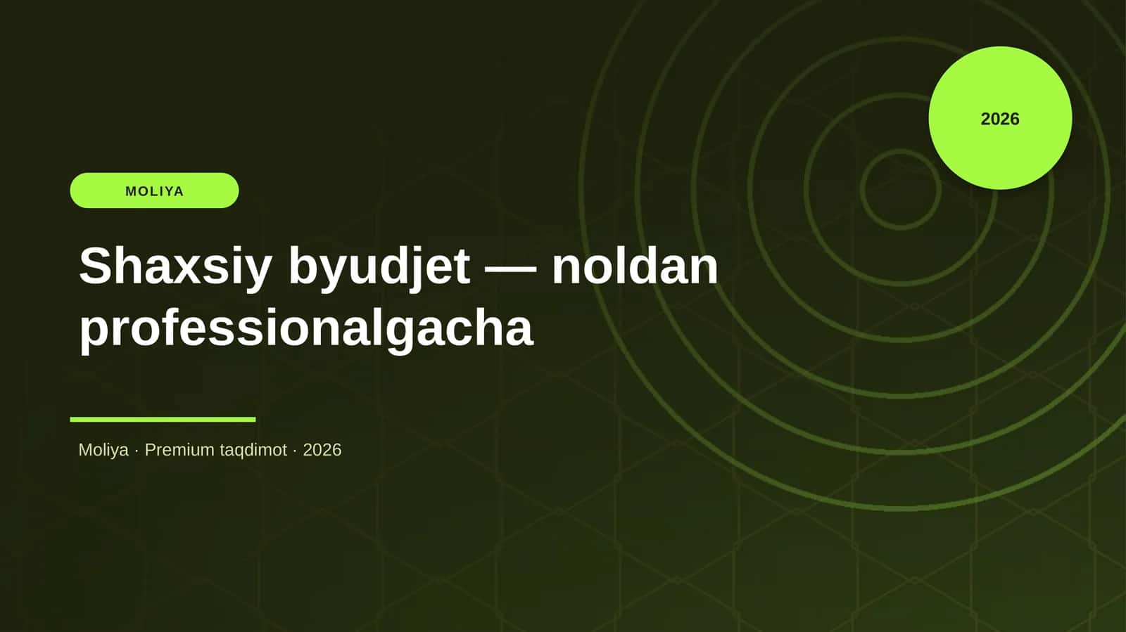 Shaxsiy byudjet — noldan professionalgacha 1
