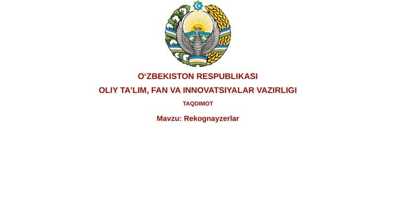 Rekognayzerlar 1