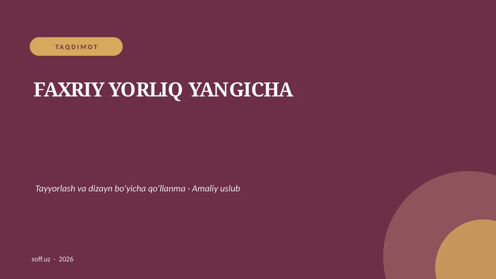 FAXRIY YORLIQ YANGICHA 1