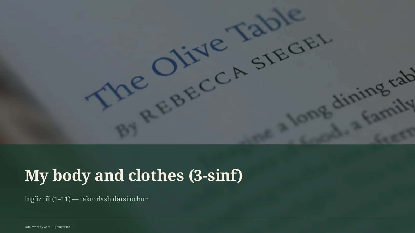 My body and clothes (3-sinf) 1